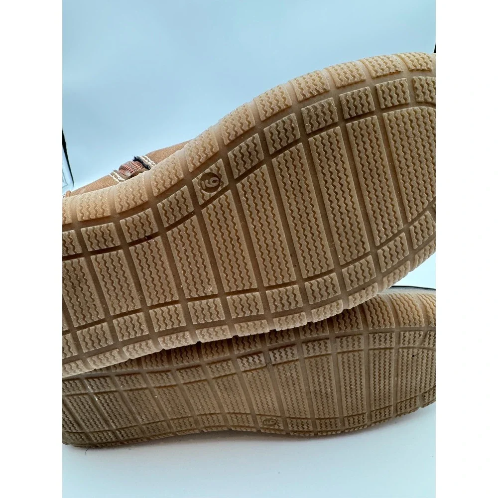 Bjorndal Everly Brown Faux Suede Knit Collar Ankle Boots Womens 9‎ Side Zip